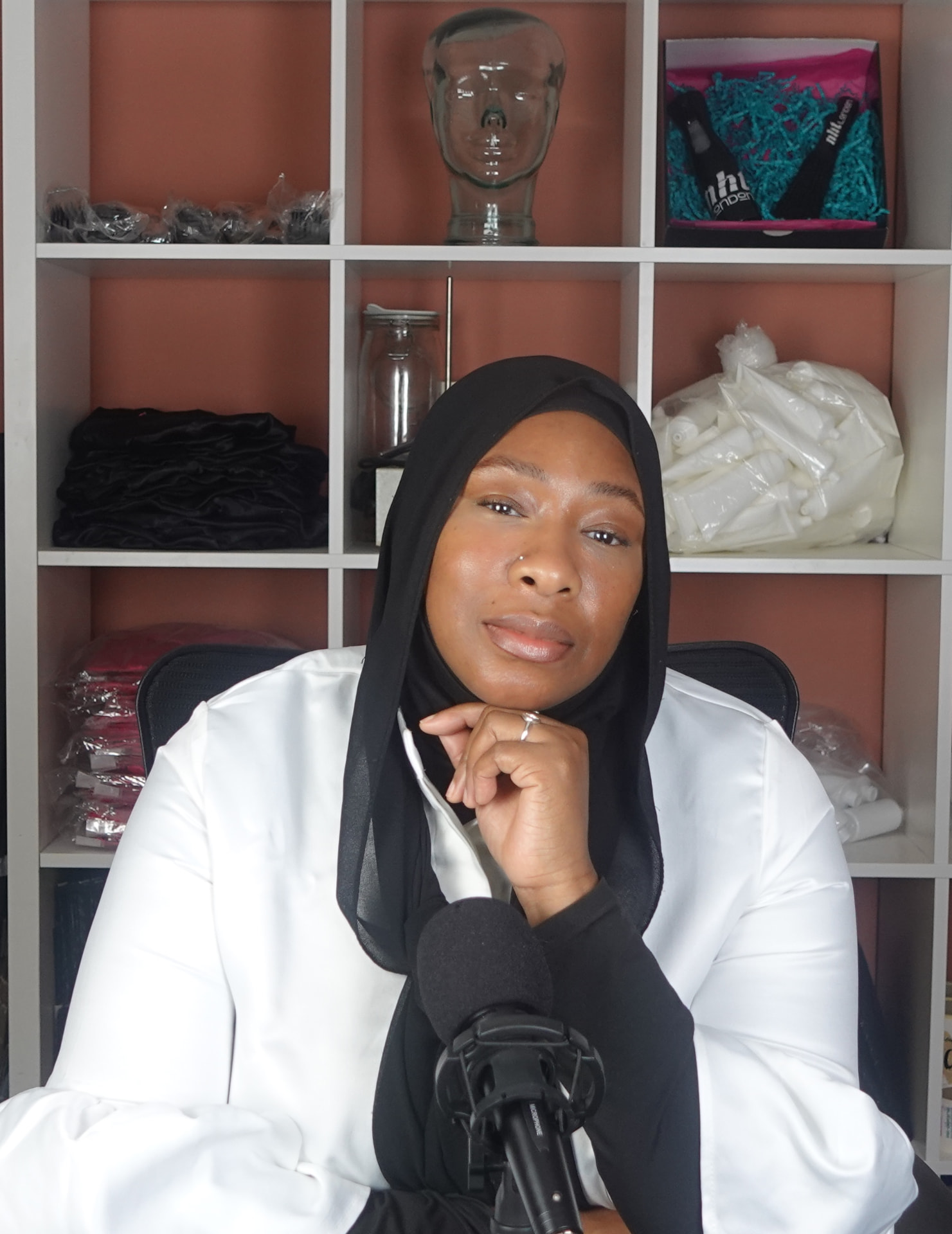 Ameenah in the Rich Roots studio
